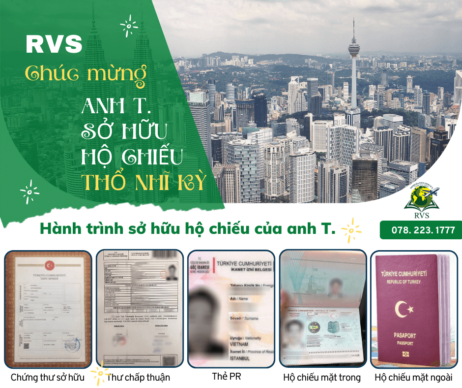 Read more about the article RVS CHÚC MỪNG ANH T. SỞ HỮU HỘ CHIẾU THỔ NHĨ KỲ