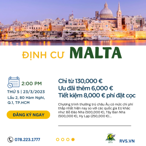 Định cư Malta chỉ từ 130,000 Euro trong năm 2023