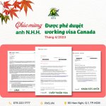 RVS CHÚC MỪNG KHÁCH HÀNG N.H.H. ĐƯỢC PHÊ DUYỆT VISA LÀM VIỆC CANADA NGÀY 24/4/2023