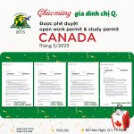 RVS chúc mừng gia đình chị Q. được phê duyệt Open Work Permit & Study Permit Canada