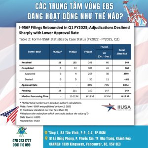 Báo cáo tình hình hoạt động trung tâm vùng EB5 quý 1 năm tài chính 2025