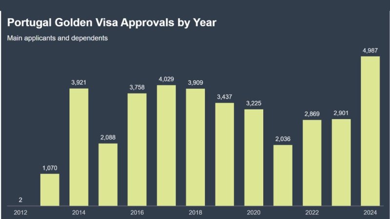 Định cư châu Âu: Diễn biến phê duyệt Golden Visa Bồ Đào Nha qua các năm