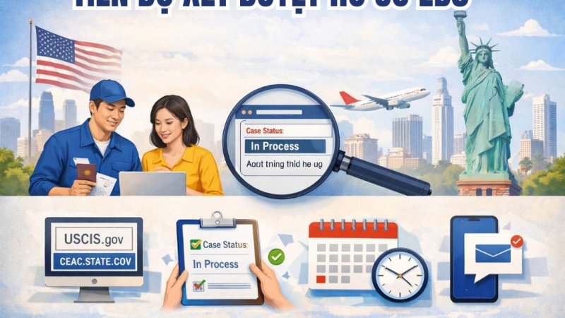 Hướng dẫn cách tự theo dõi hồ sơ EB3 định cư Mỹ và tình trạng xét duyệt.