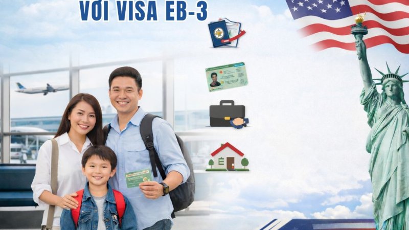 Hướng dẫn nhập cảnh Mỹ với visa EB-3 năm 2026: Quy trình nhận thẻ xanh và những việc cần làm sau khi đến Mỹ