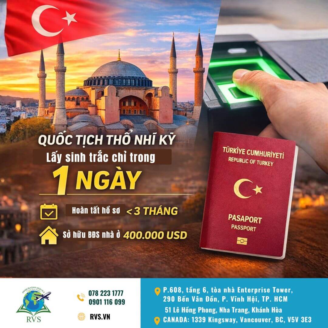 Thổ Nhĩ Kỳ rút ngắn thủ tục đầu tư quốc tịch: Hoàn tất sinh trắc học chỉ trong 1 ngày, nhận hộ chiếu có thể dưới 3 tháng