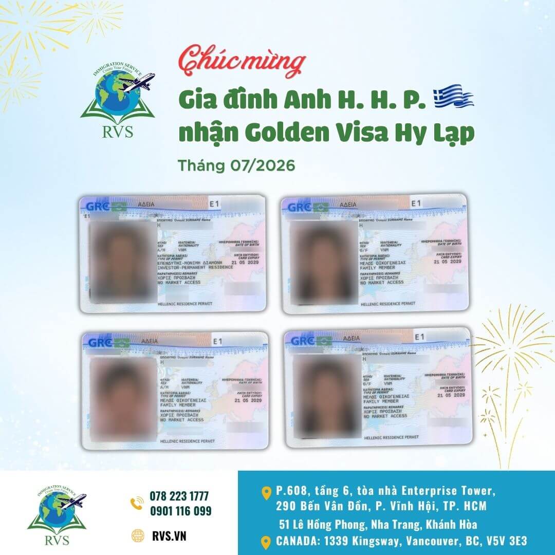 Read more about the article RVS CHÚC MỪNG GIA ĐÌNH KHÁCH HÀNG H. H. P. CHÍNH THỨC NHẬN THẺ THƯỜNG TRÚ GOLDEN VISA HY LẠP