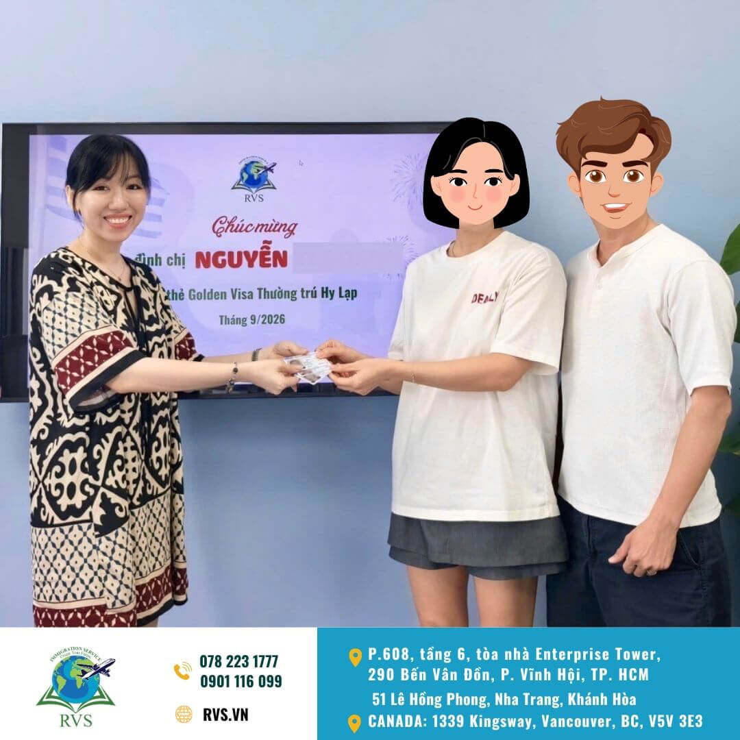 Read more about the article RVS hân hạnh tiếp đón và trao tận tay thẻ Golden Visa Hy Lạp cho gia đình chị N. T. O.